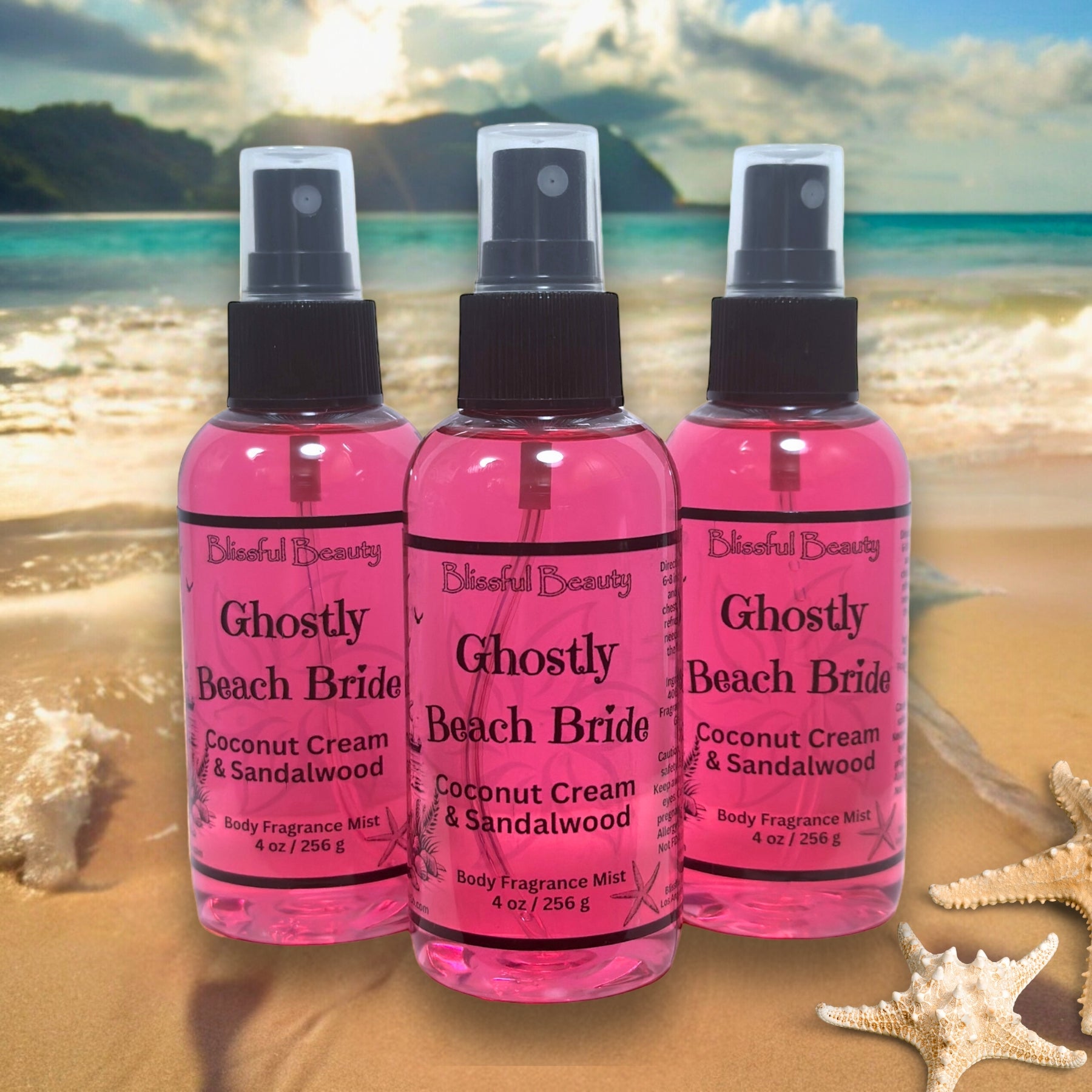 Ghostly Beach Bride | Coconut Cream & Sandalwood | Body Fragrance Mist - Blissful Beauty Candle Co