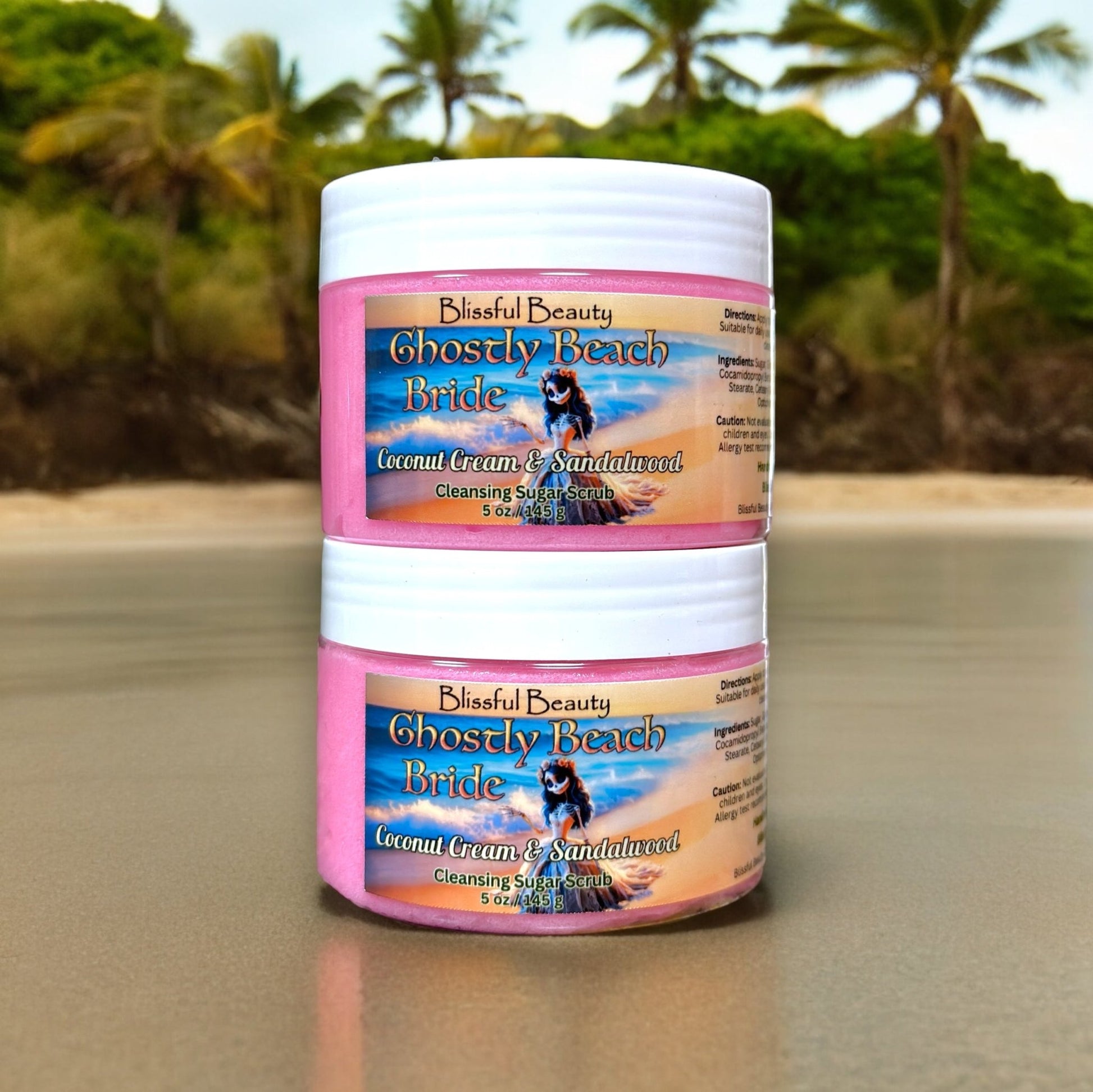 Ghostly Beach Bride | Coconut Cream & Sandalwood | Cleansing Sugar Scrub - Blissful Beauty Candle Co