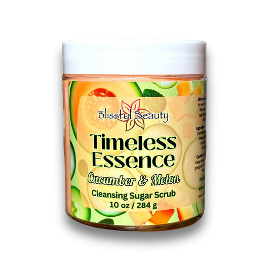 Timeless Essence | Cucumber & Melon | Cleansing Sugar Scrub - Blissful Beauty Candle Co